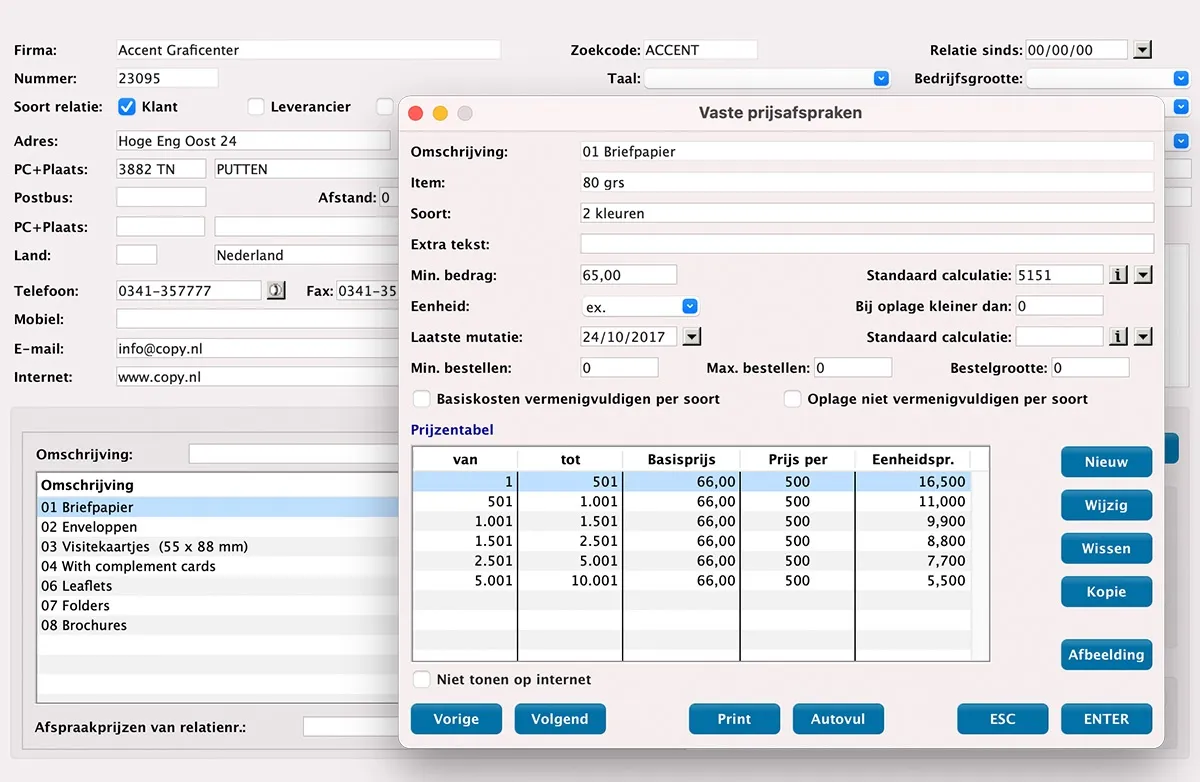 Prijsafspraken Formule Creator in MultiPress