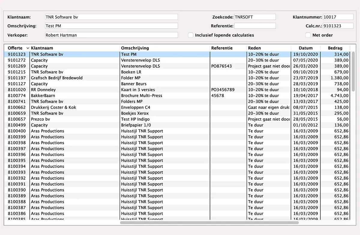 Archiefcalculatie in MultiPress