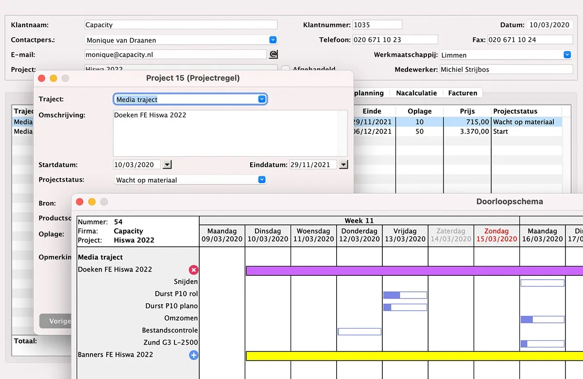 Projectbeheer in MultiPress