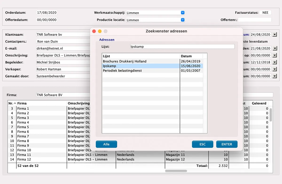 Transportdatabank in MultiPress