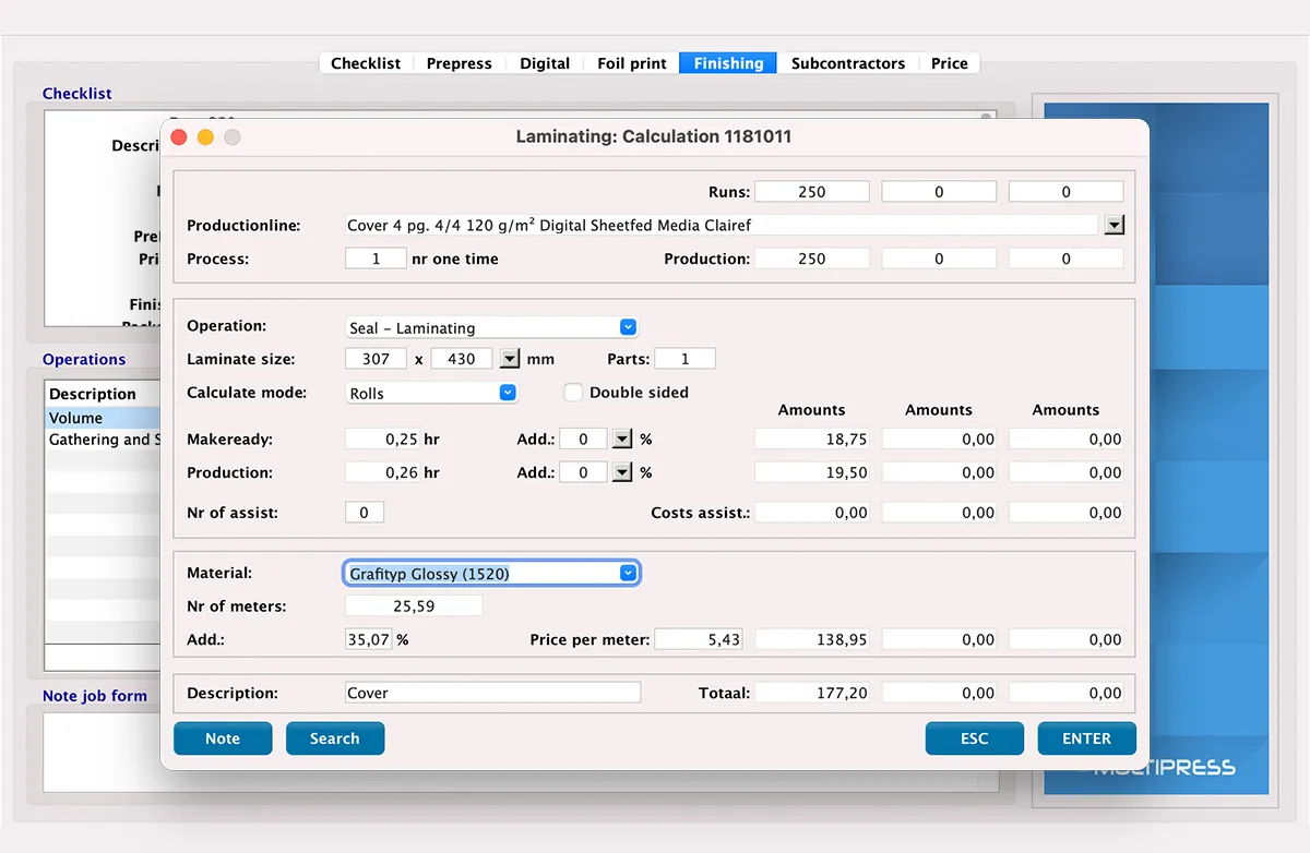 Lamination Calculation in MultiPress