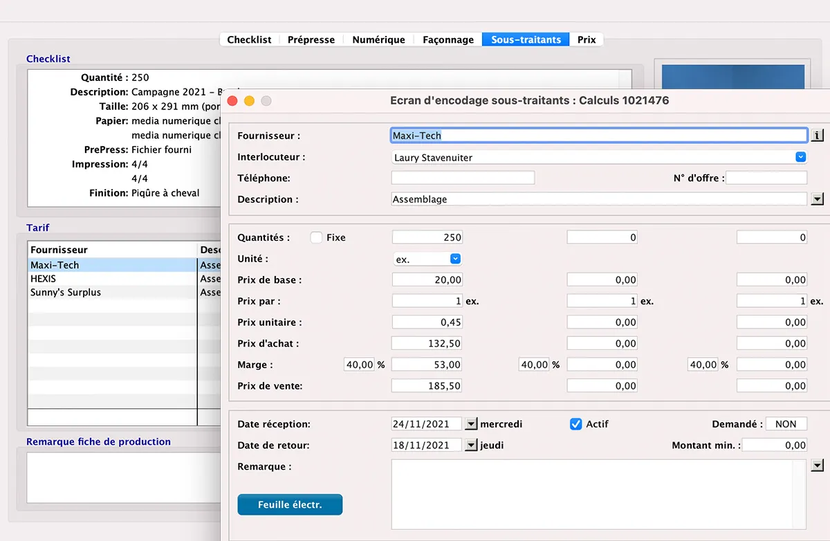 Calcul intégrant les sous-traitants in MultiPress