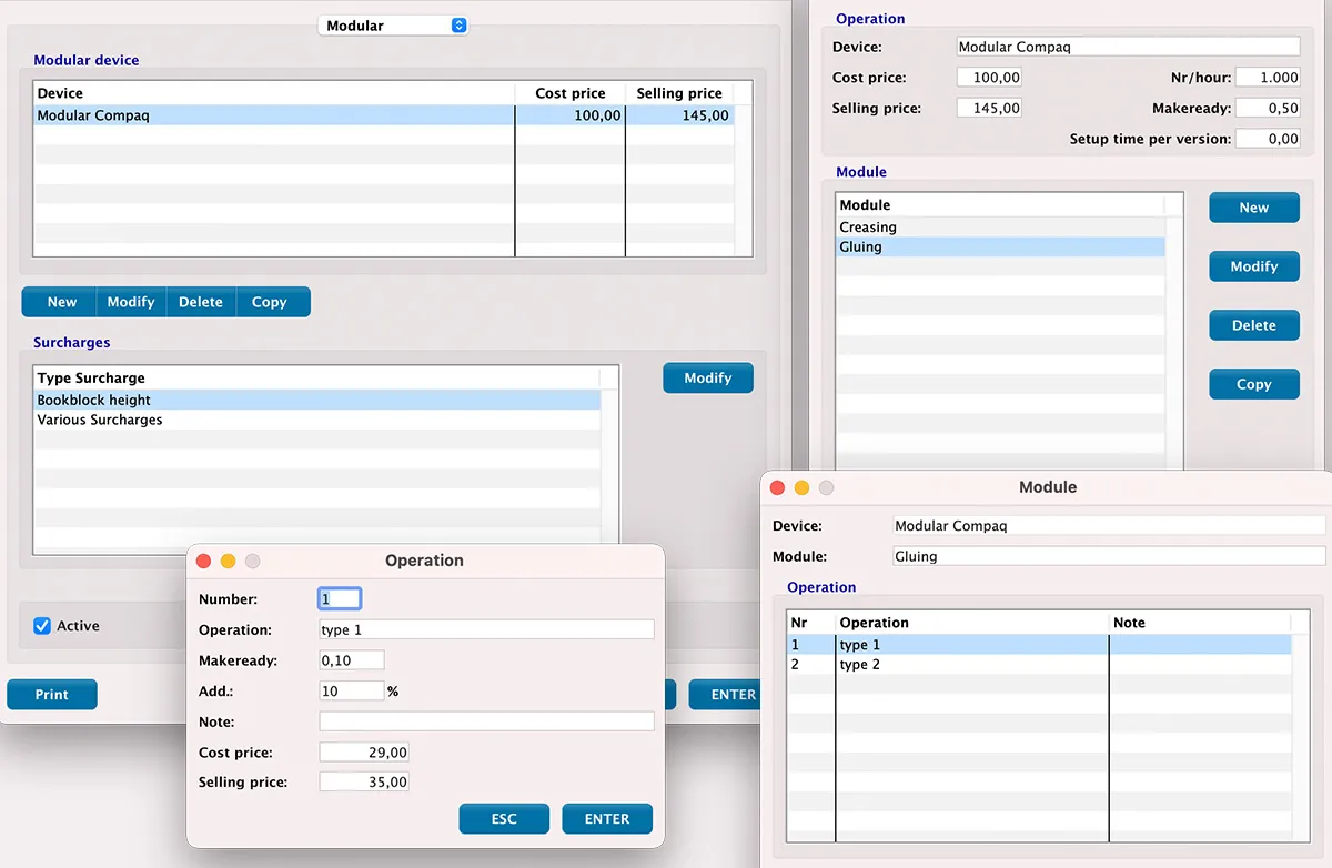 Configurable Finishing Machine Calculation in MultiPress