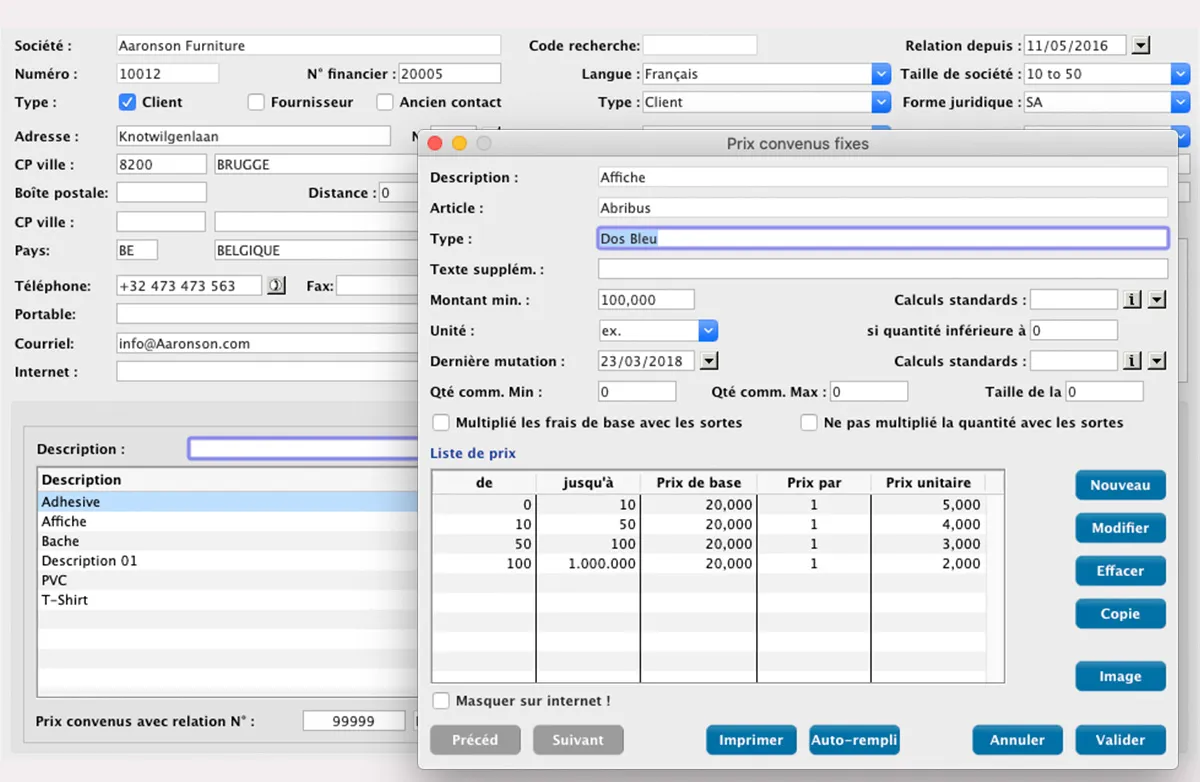 Accords de prix in MultiPress