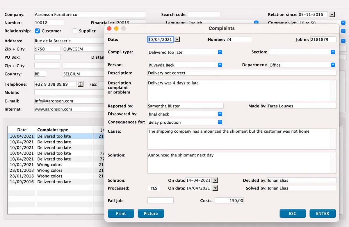 Complaint registration in MultiPress