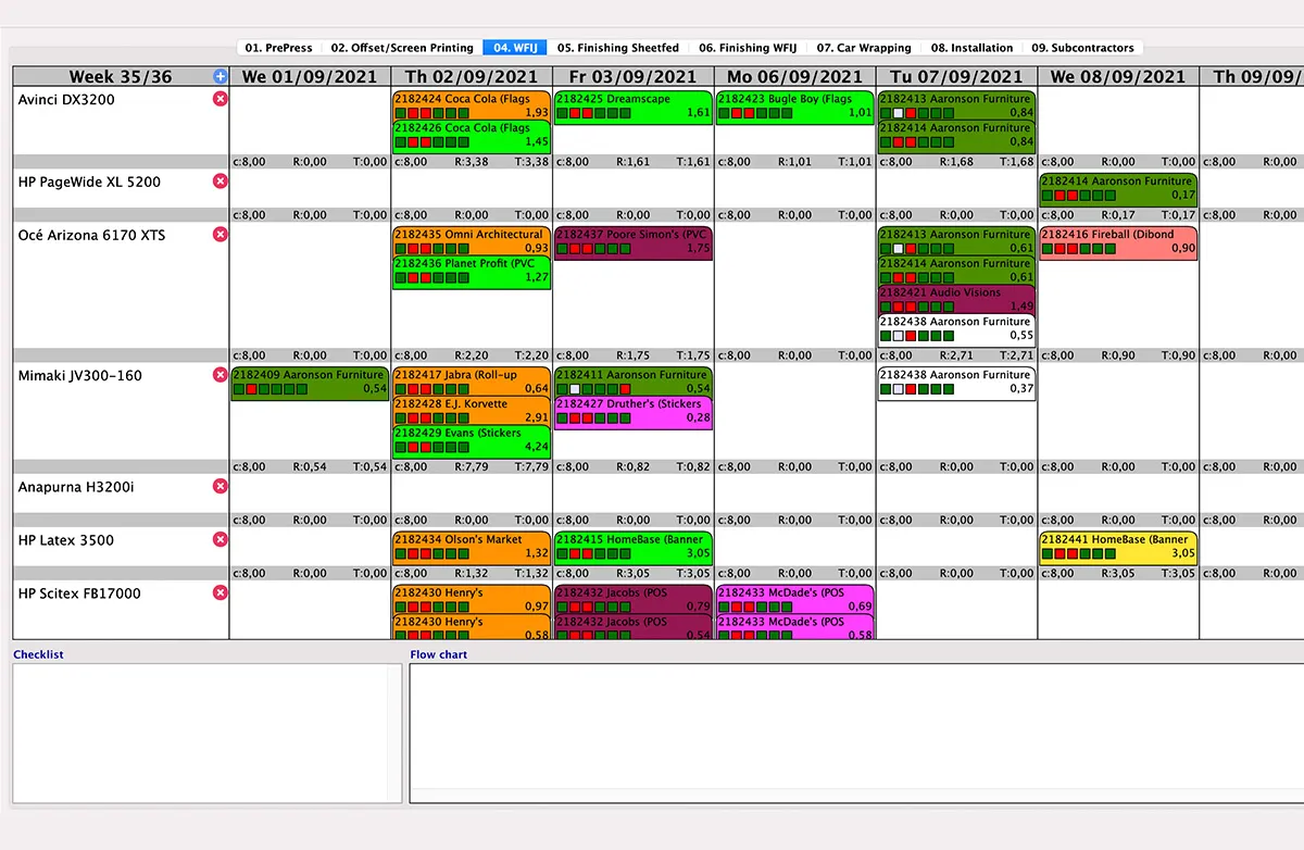 Print Production Schedule in MultiPress